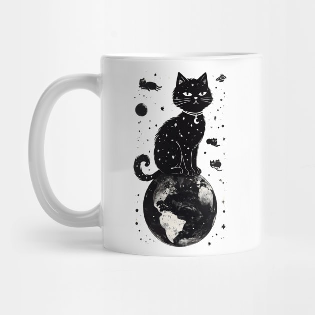 Cosmic Cat Ruler of the Universe by Creatifly Graphic Tees